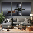 Moonlit Lake Canvas Wall Art, Dreamy Boat Heron Full Moon by MyGreatCanvas | Canvas Wall Art Prints | Photo Prints & Wall Decor