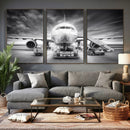 Airplane Wall Art Canvas Print, Black and White Jet Aircraft by MyGreatCanvas | Canvas Wall Art Prints | Photo Prints & Wall Decor
