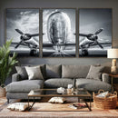 Propeller Plane Wall Art Canvas Print, Black and White by MyGreatCanvas | Canvas Wall Art Prints | Photo Prints & Wall Decor