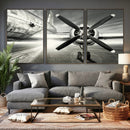 Vintage Airplane Wall Art Canvas Print, Black and White by MyGreatCanvas | Canvas Wall Art Prints | Photo Prints & Wall Decor