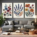 Watercolor Botanical Canvas Wall Art Set, Navy Terracotta by MyGreatCanvas | Canvas Wall Art Prints | Photo Prints & Wall Decor