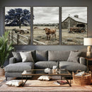 Texas Longhorn Canvas Wall Art, Rustic Farm Barn Bluebonnet by MyGreatCanvas | Canvas Wall Art Prints | Photo Prints & Wall Decor