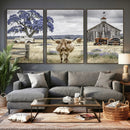 Texas Longhorn Canvas Wall Art, Rustic Farm Barn Bluebonnet by MyGreatCanvas | Canvas Wall Art Prints | Photo Prints & Wall Decor
