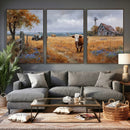 Texas Longhorn Canvas Wall Art, Rustic Farm Barn Bluebonnet by MyGreatCanvas | Canvas Wall Art Prints | Photo Prints & Wall Decor