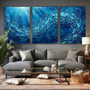 School of Fish Canvas Print | Blue Ocean Underwater Wall Art by MyGreatCanvas | Canvas Wall Art Prints | Photo Prints & Wall Decor