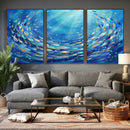 School of Fish Canvas Print | Blue Ocean Underwater Wall Art by MyGreatCanvas | Canvas Wall Art Prints | Photo Prints & Wall Decor