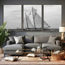 Vintage Sailboat Wall Art Canvas Print, Black and White by MyGreatCanvas | Canvas Wall Art Prints | Photo Prints & Wall Decor