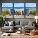 Large Beach Canvas Wall Art Coastal Adirondack Chairs Ocean by MyGreatCanvas | Canvas Wall Art Prints | Photo Prints & Wall Decor