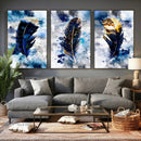Feather Canvas Wall Art Navy Blue Gold Watercolor Abstract by MyGreatCanvas | Canvas Wall Art Prints | Photo Prints & Wall Decor