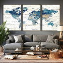 Watercolor World Map Canvas Wall Art Print – Abstract by MyGreatCanvas | Canvas Wall Art Prints | Photo Prints & Wall Decor