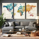 Watercolor World Map Canvas Wall Art Print – Abstract by MyGreatCanvas | Canvas Wall Art Prints | Photo Prints & Wall Decor