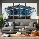 Blue Wooden Rowboat Canvas Wall Art, Coastal Nautical Boat Painting Print for Lake Beach House Decor, Minimalist Maritime Decor Artwork by MyGreatCanvas | Canvas Wall Art Prints | Photo Prints & Wall Decor