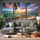 Hawaii Beach Sunset Canvas Wall Art Print, Tropical Ocean Landscape Artwork, Palm Tree Coastal Decor for Living Room Bedroom by MyGreatCanvas | Canvas Wall Art Prints | Photo Prints & Wall Decor