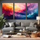 Colorful Abstract Canvas Wall Art Print, Vibrant Popup Color Art Print