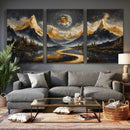 Abstract Mountain Wall Art Canvas Print Modern Landscape Painting Print