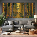 Gustav Klimt Style Forest Canvas Wall Art, Golden Forest Path Floral Art Nouveau Print, Enchanted Woodland Decor by MyGreatCanvas | Canvas Wall Art Prints | Photo Prints & Wall Decor