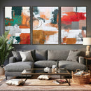 Blue Teal Abstract Canvas Wall Art, Modern Textured Painting Print, Navy Orange White Contemporary Art, Neutral Living Room Decor, Office Art by MyGreatCanvas | Canvas Wall Art Prints | Photo Prints & Wall Decor