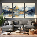 Lake Abstract Mountain Wall Art Canvas Print