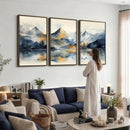 Lake Abstract Mountain Wall Art Canvas Print