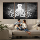 Black White Octopus Wall Art Canvas Print by MyGreatCanvas | Canvas Wall Art Prints | Photo Prints & Wall Decor