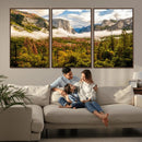 Half Dome Yosemite Canvas Wall Art – Majestic Triptych