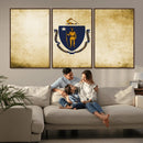 Massachusetts Flag Wall Art Canvas Print