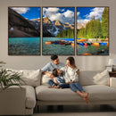 Moraine Lake 3-Panel Wall Art, Majestic Mountain and Lake by MyGreatCanvas | Canvas Wall Art Prints | Photo Prints & Wall Decor