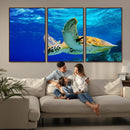 Sea Turtle Wall Art Canvas Print, Sea life in the Ocean Wall