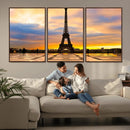 Paris Eiffel Tower Sunset Canvas Wall Art Print - Iconic