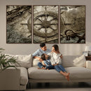 Wooden Ship Wheel Canvas Print, Multi Panel Canvas Wall Art