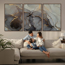 Gray Marble Fluid Wall Art – Modern Abstract Canvas Print