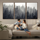 Misty Forest Canvas Wall Art – Monochrome Triptych Pine Tree by MyGreatCanvas | Canvas Wall Art Prints | Photo Prints & Wall Decor