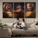Wine and Barrels Wall Art Canvas Print by MyGreatCanvas | Canvas Wall Art Prints | Photo Prints & Wall Decor