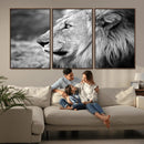 African Lion Wall Art Canvas Print – Majestic Wildlife