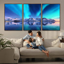 Northern Lights above Mountain Wall Art, Northern Lights