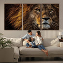 Mighty Lion Wall Art Canvas Print – Majestic Animal Portrait