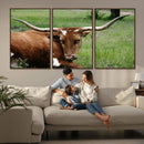 Longhorn Cow Animal Wall Art Canvas Print by MyGreatCanvas | Canvas Wall Art Prints | Photo Prints & Wall Decor