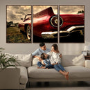 Red Classic Car Wall Art Canvas Print
