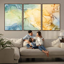 Green and Yellow Marble Fluid Effect Wall Art, Green and