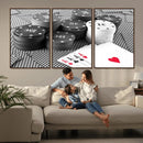 Poker Game Cards Wall Art Canvas, Multi Panel Wall Art