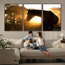 Horse at Sunset Wall Art Animal Canvas Print