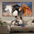 Animal Wall Art Three Horses Farmhouse Art Canvas, Framed by MyGreatCanvas | Canvas Wall Art Prints | Photo Prints & Wall Decor