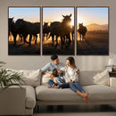 Horse Herd Wall Art Animal Canvas Print