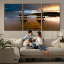 Serene Lake Pier at Sunset Canvas Print | Landscape Canvas