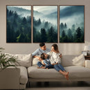 Captivating Misty Forest Wall Art Premium Canvas Print a