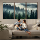 Captivating Misty Forest Wall Art Premium Canvas Print a