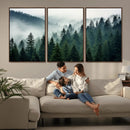 Captivating Misty Forest Wall Art Premium Canvas Print,