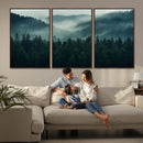 Captivating Misty Forest Wall Art Premium Canvas Print,