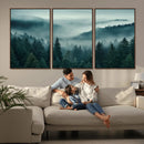 Captivating Misty Foggy Forest Wall Art Premium Canvas Print