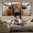 Abstract Bull Highland Cow Canvas Wall Art Print – Vibrant by MyGreatCanvas | Canvas Wall Art Prints | Photo Prints & Wall Decor
